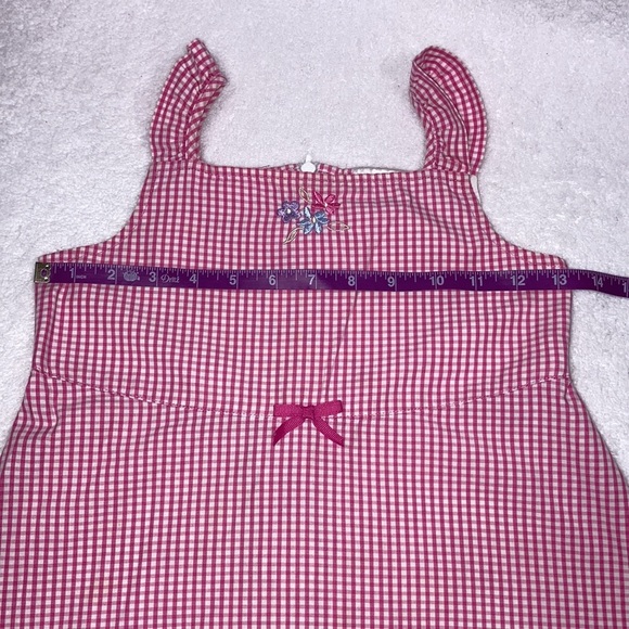 Hanna Andersson pink gingham embroidered flower sundress cotton size 120 6/7 - Picture 6 of 10